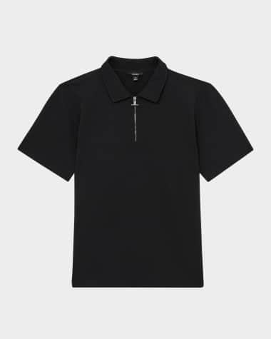 Reiss Men's Albany Textured Half-Zip Polo Shirt