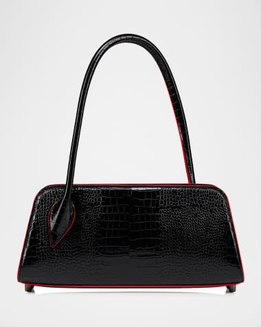 Christian Louboutin Eloise Croc-Embossed Leather Shoulder Bag