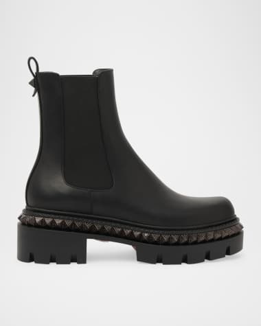 Christian Louboutin St Emilia Pyraclou Leather Red Sole Chelsea Boots