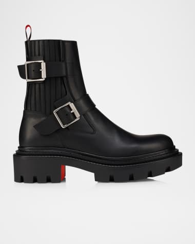 Christian Louboutin Oxy Donna Red Sole Leather Moto Boots