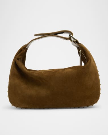 Christian Louboutin Funky Dopp Spike Top-Handle Bag in Suede