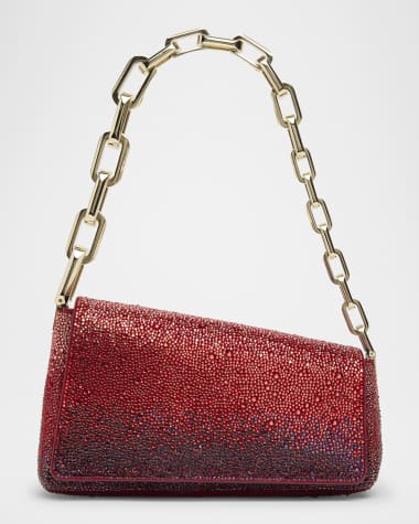 Christian Louboutin Degra Asymmetric Ombre Strass Clutch Bag