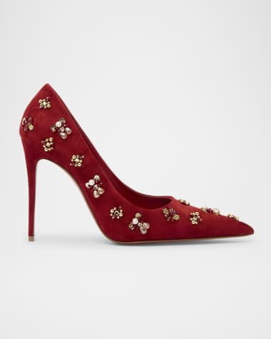 Christian Louboutin Mix Kate 100 Suede Red Sole Pumps