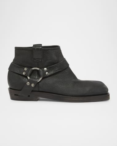 Balmain Men's Biker Calfskin Ankle Boots