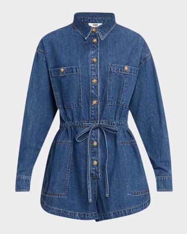 PAIGE Madigan Long-Sleeve Denim Romper