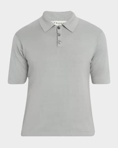 FRAME Men's Cotton Silk Polo Sweater