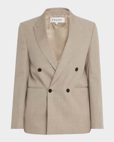 FRAME Men's Double-Breasted Wool Blazer