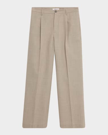 FRAME Men's Wide Leg Wool Trousers