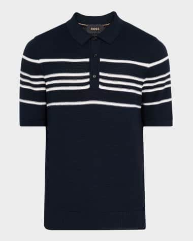 BOSS Men's Jiuseppe Silk and Cotton Short-Sleeve Polo Sweater