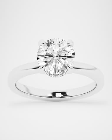 Neiman Marcus Lab Grown Diamonds Lab Grown Diamond 18K Gold Round Solitaire Ring, 2.07tcw, Size 7