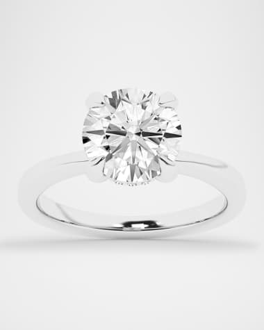 Neiman Marcus Lab Grown Diamonds Lab Grown Diamond 18K White Gold Round Solitaire Ring, 2.56tcw, Size 7
