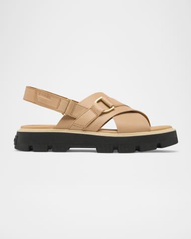 Sorel Rein Crisscross Leather Grip Comfort Sandals