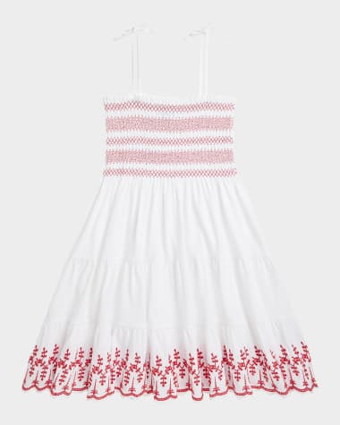 Ralph Lauren Childrenswear Girl's Eyelet Embroidered Smocked Dress, Size 2-6X