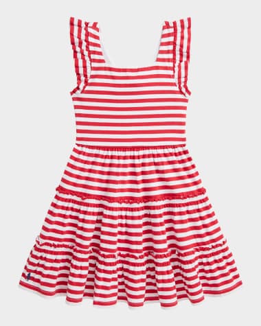Ralph Lauren Childrenswear Girl's Striped Open Back Day Dress, Size 2-6X
