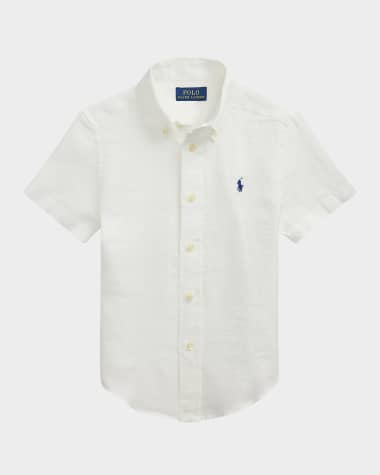 Ralph Lauren Childrenswear Boy's Linen Sport Shirt, Size 2-7