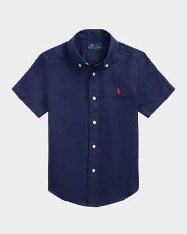 Ralph Lauren Childrenswear Boy's Linen Sport Shirt, Size 2-7