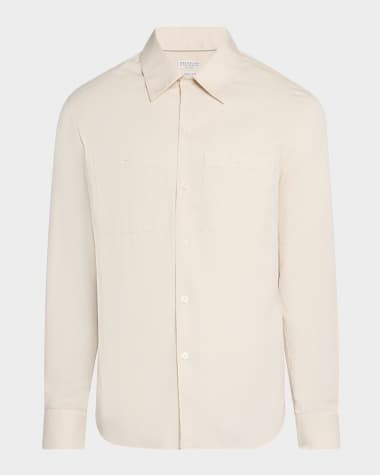Brunello Cucinelli Men's High Summer Capsule Cotton Button-Down Shirt