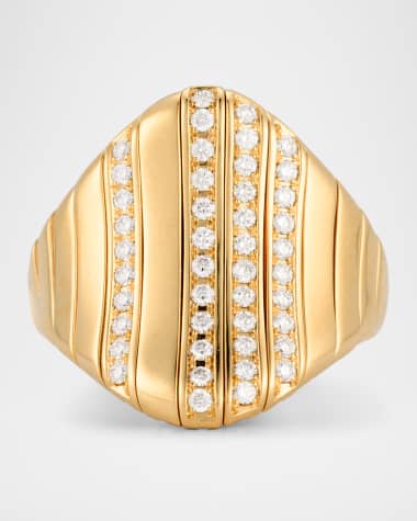 Peruffo 18K Yellow Gold Graduated Ring with Diamonds