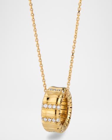Peruffo 18K Yellow Gold Slide Pendant Necklace with Diamonds