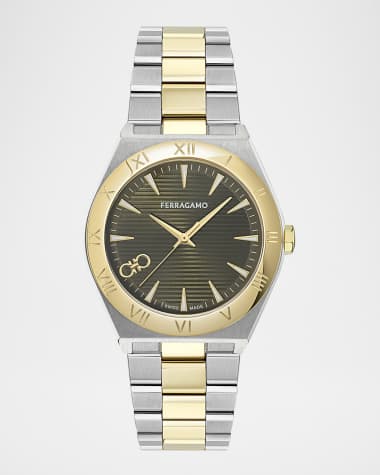 Ferragamo Men's Vega Upper East 40MM Two Tone Bracelet Watch