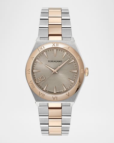 Ferragamo Men's Vega Upper East 40MM Two Tone Bracelet Watch