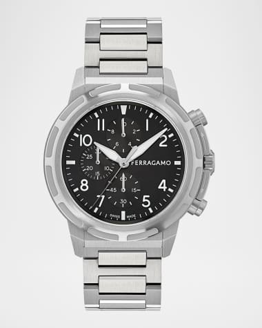 Ferragamo Men's Ferragamo Sport Chrono 44MM Stainless Steel Bracelet Watch