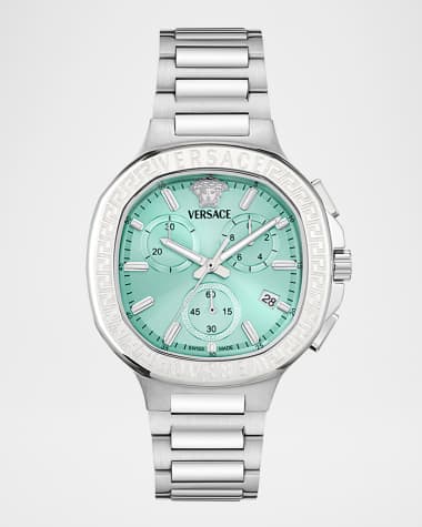 Versace V-Chrono Square 40mm Stainless Steel Bracelet Watch