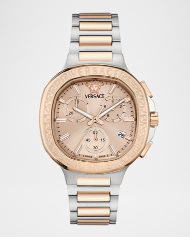 Versace V-Chrono Square 40mm Two Tone Bracelet Watch