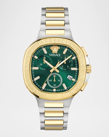 Versace V-Chrono Square 40mm Two Tone Bracelet Watch