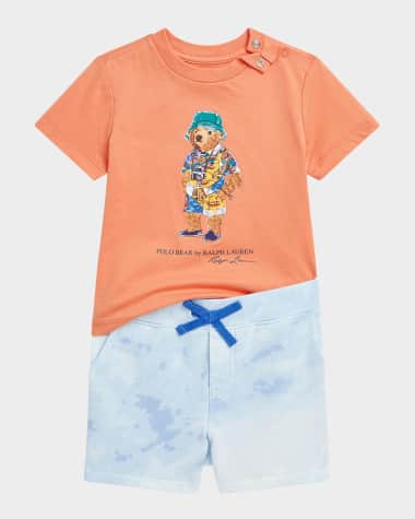 Ralph Lauren Childrenswear Boy's Graphic T-Shirt & Shorts Set, Size 3M-24M