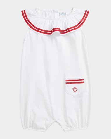 Ralph Lauren Childrenswear Girl's Nautical Inspired Romper, Size 3M-24M