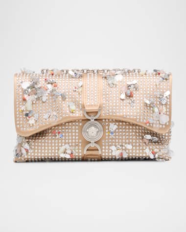 Versace Kleio Mini Beaded Rhinestone Shoulder Bag