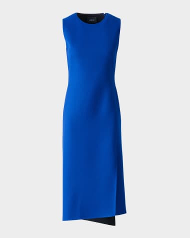 Akris Trapezoid Panel Sleeveless Midi Dress