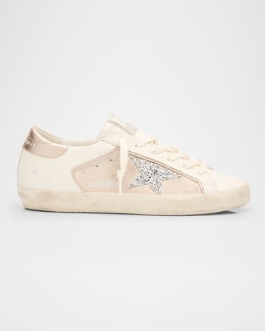 Golden Goose Super Star Glitter-Star Low-Top Sneakers