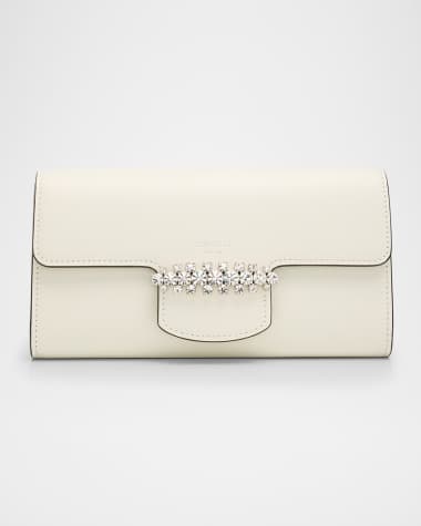 Jimmy Choo Bing Crystal-Embellished Wallet with Chain