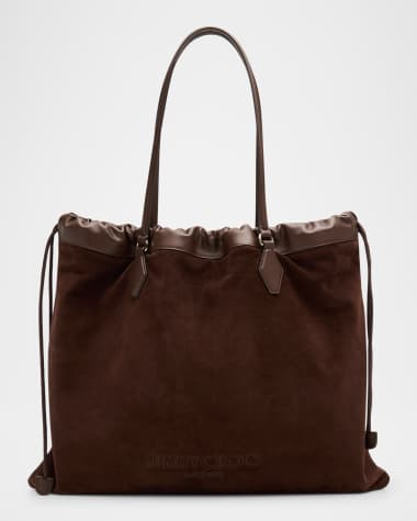 Jimmy Choo Large Suede Drawstring Tote Bag