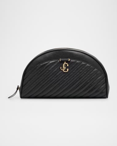 Jimmy Choo Avenue Quilted Leather Curve Pouch Bag