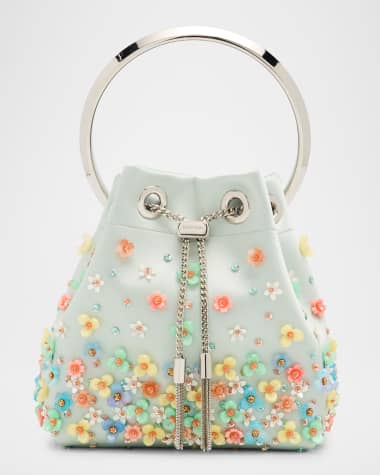 Jimmy Choo Bon Bon Floral Degrade Satin Bucket Bag