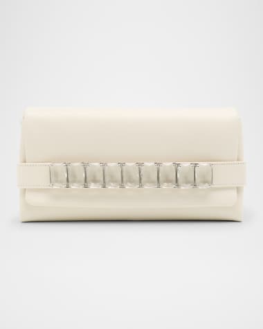 Jimmy Choo Kya Crystal-Embellished Leather Clutch Bag
