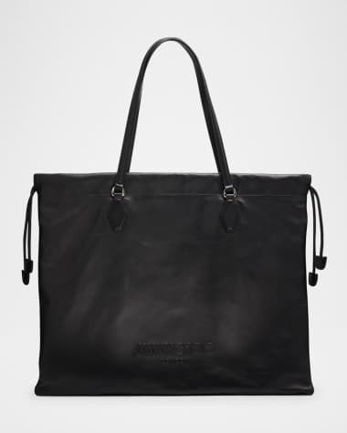 Jimmy Choo Large Drawstring Leather Tote Bag