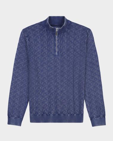 Maglione collo sciallato tinta unita - Blu - Uomo - 12.00