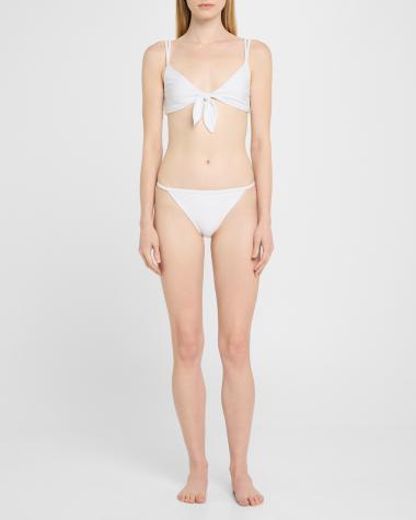 V-Neck Hardware One-Piece Swimsuit