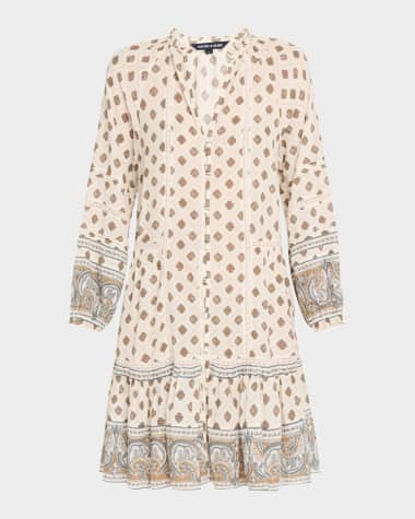 Veronica Beard Belissa Long-Sleeve Mini Dress