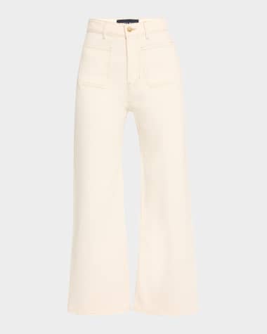 Veronica Beard Grant High-Rise Wide-Leg Crop Jeans
