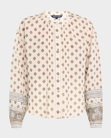 Veronica Beard Lollie Button-Front Blouse