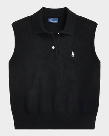 Polo Ralph Lauren Cotton Cropped Sleeveless Polo Sweater