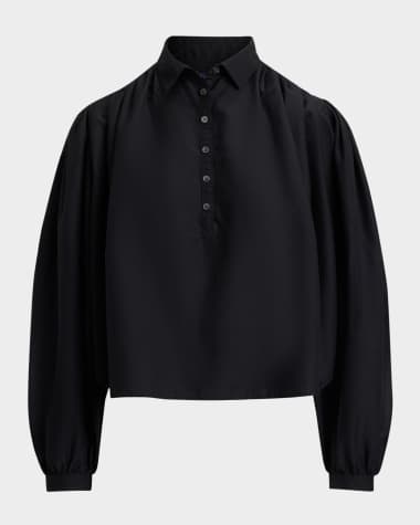 Polo Ralph Lauren Pleated Cotton-Silk Shirt