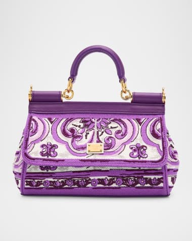 Dolce&Gabbana Small Sicily Majolica-Print Top-Handle Bag