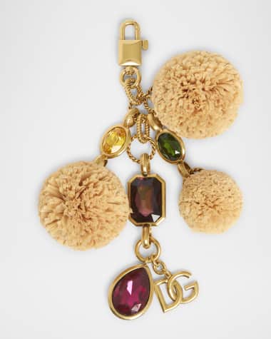 Dolce&Gabbana Pompom Multicolor Embellished Bag Charm