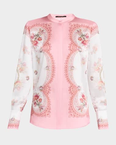 Kobi Halperin Juliette Colorblock Floral-Print Blouse